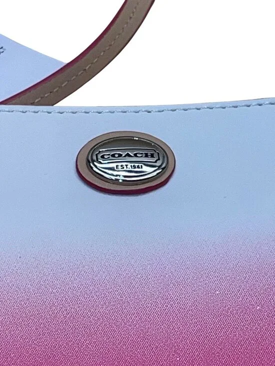 Coach Women’s Pink & White Ombré Leather With Key Lace Detail Wristlet Clutch - Picture 5 of 9